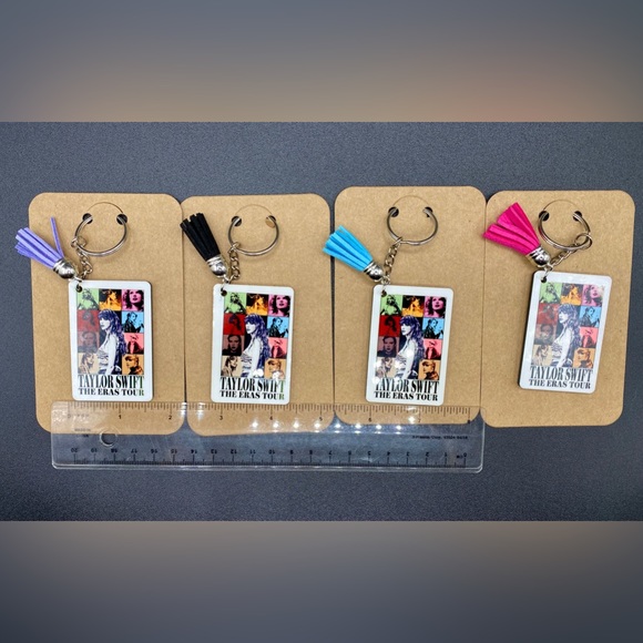 handmade Accessories 4 Taylor Swift Eras Tour Keychains Sublimated